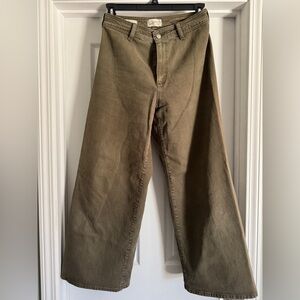 Universal Thread Sailor Wide Leg Green Denim Pants Size 8